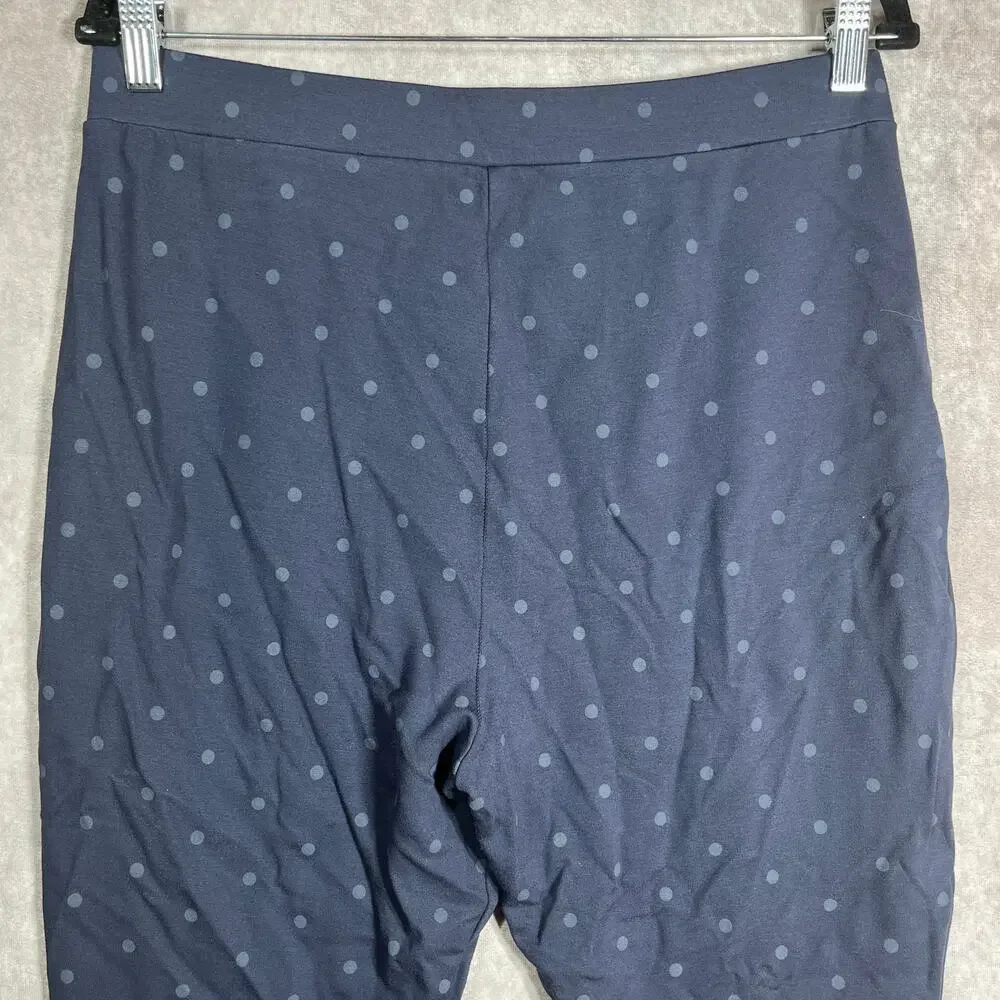 Nordstrom Pants Womens Size XL‎ Blue Polka Dots Skinny Pull On High Rise Knit